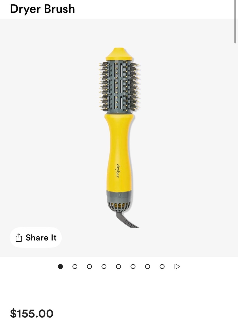 Drybar Yellow and Gray Round Blowout Dryer Brush